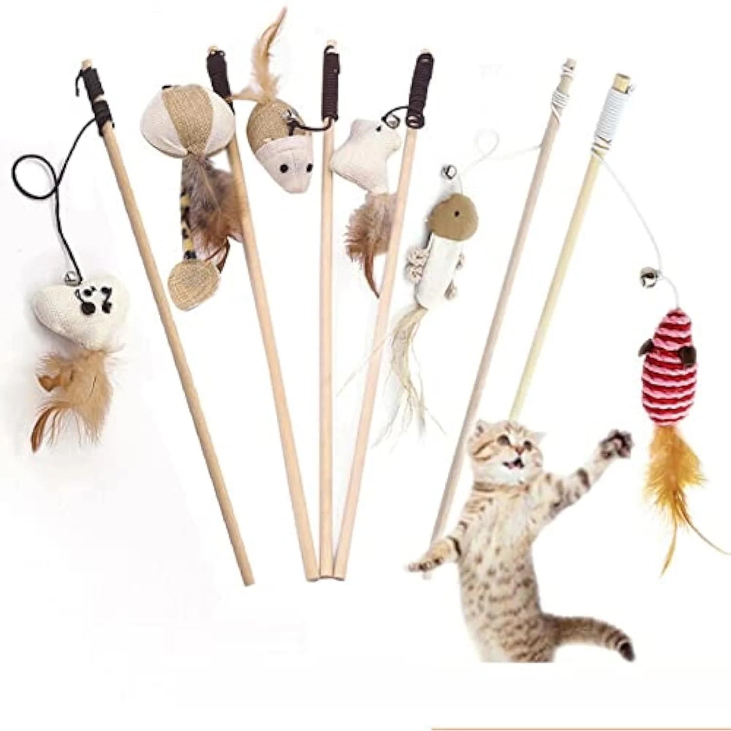 Nootie Interactive Cat Feather Stick Toy | Safe, Durable & Enriching Play for Kittens & Adult Cats | Stimulates Hunting Instincts | Colors May Vary - Image 5