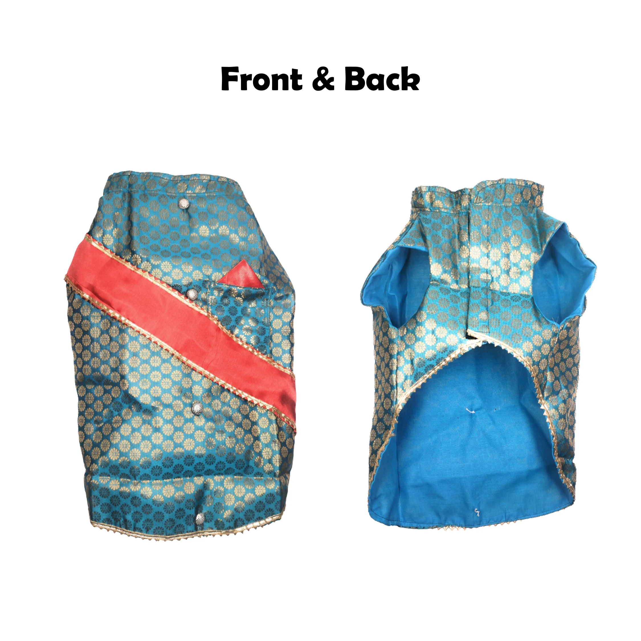 Nootie Festive Sherwani with Chunni for Pets – Blue | Stylish Outfit for Weddings & Festivals - Image 8