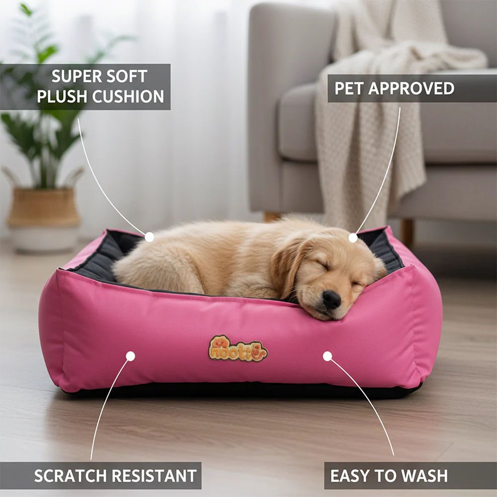 Nootie Sofa Basket Bed for Dogs & Cats – Small (22" x 17" x 6") | Velvet Interior, Mat Exterior, Washable & Scratch-Resistant - Image 10